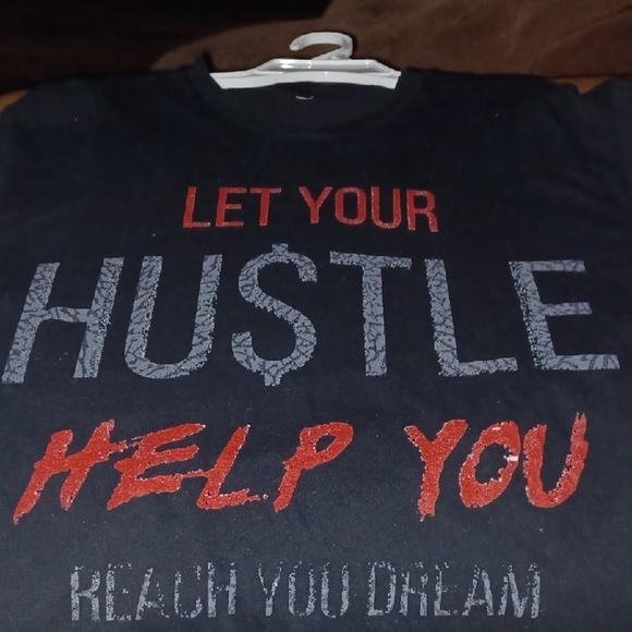 🍭🌺Black Graphic Tee with Red and Gray Text - Picture 4 of 7